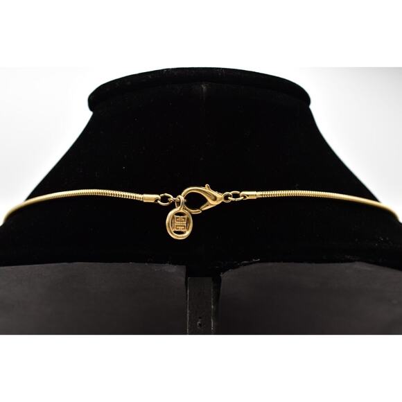 Givenchy Vintage Cross Necklace G Logo Chunky Gold Unisex Signed AS IS 80s Bin7A - Picture 6 of 12